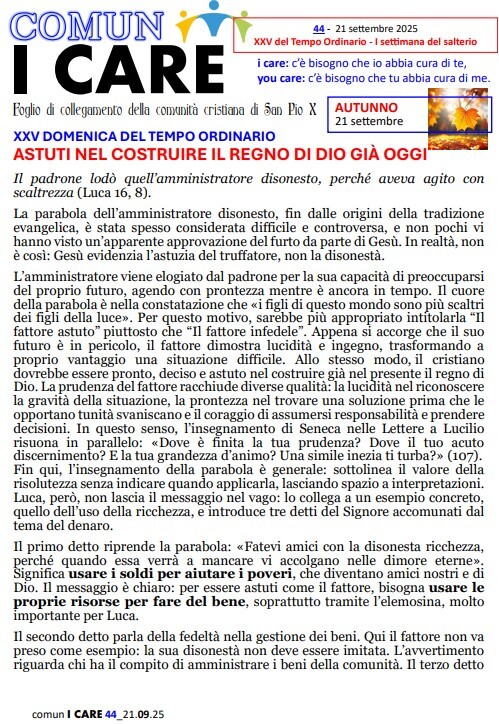Comun I Care 20 Settembre pag. 1