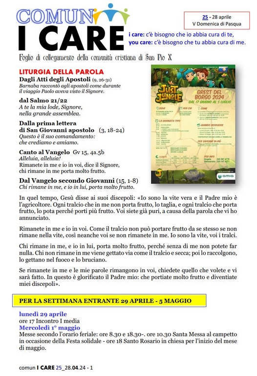 Comun I Care 28 Aprile pag. 1