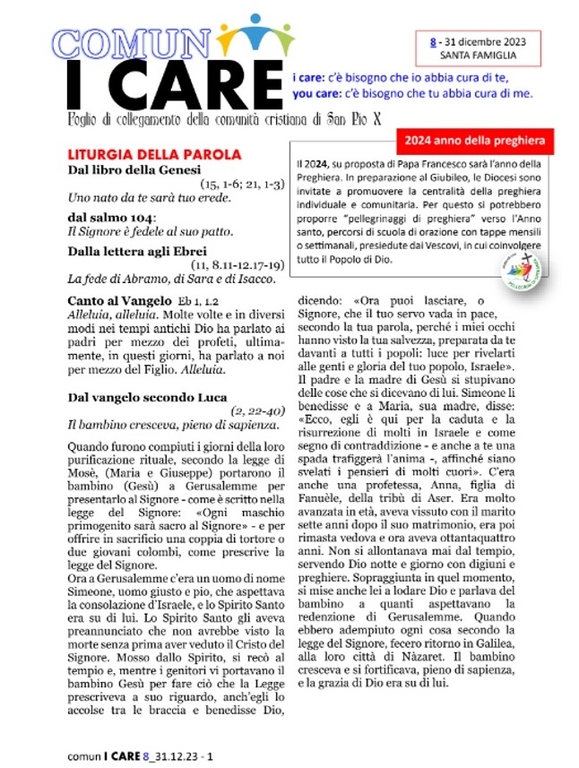 Comun I Care 31 Dicembre pag 1