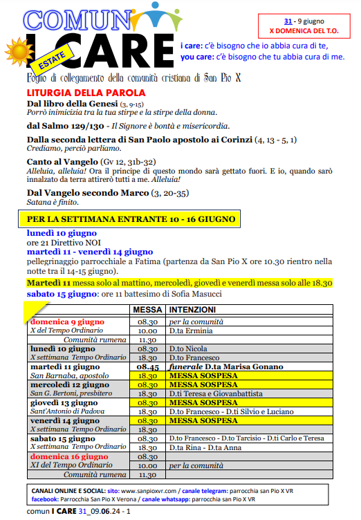 Comun I care 9 Giugno pag. 1