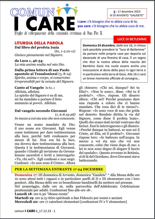 I Care 17 Dicembre pagina 1