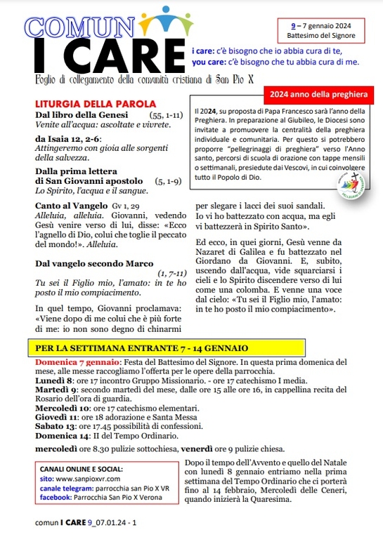 I Care 7 Gennaio 2024 pag. 1